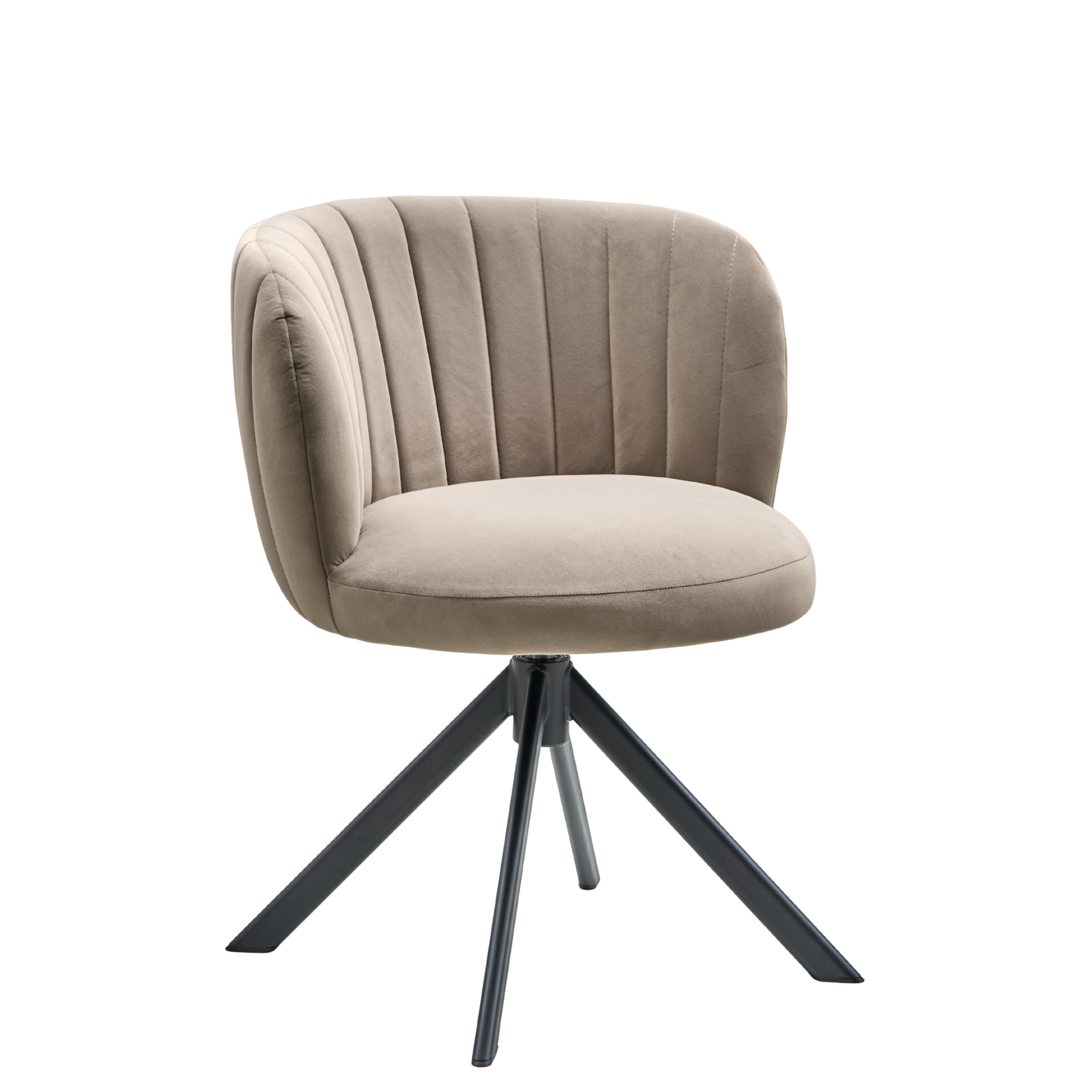 Shelly II Esszimmerstuhl - Velours mit Drehgestell (schwarz)